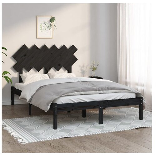  Za krevet od masivnog drva crni 135 x 190 cm 4FT6 bračni Cijene