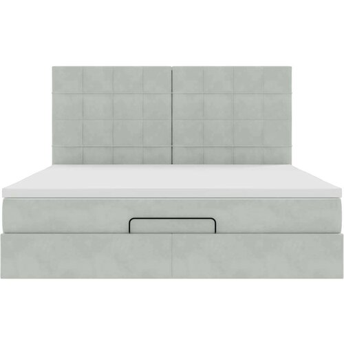 VidaXL okvir kreveta s madracima svijetlosivi 180x200cm bar&amp;scaron;unasti Slike