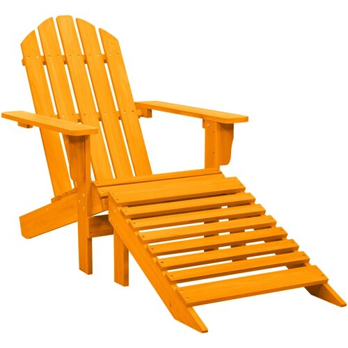 The Living Store Vrtni stol Adirondack z naslonjalom za noge les jelke oranžen - Vrtni Stol, (21464426) Slike