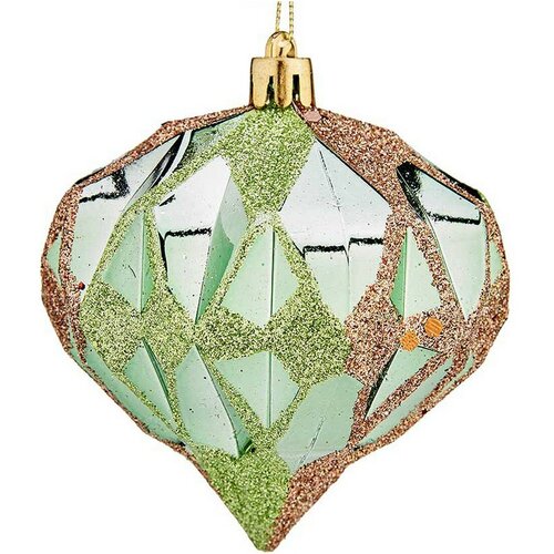  Vianočn&eacute; gule Krist+ Zelena Plastika Diamant &Oslash; 8 cm 6 kosov Cene