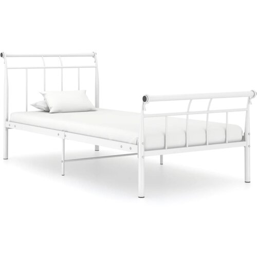 VidaXL Posteljni okvir bel kovinski 90x200 cm, (20606252) Slike
