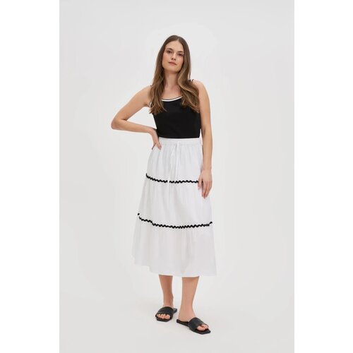 Marisse White Cotton Midi Skirt Slike