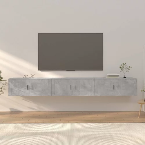 vidaXL Zidni TV ormarići 3 kom siva boja betona 100 x 34 5 x 40 cm