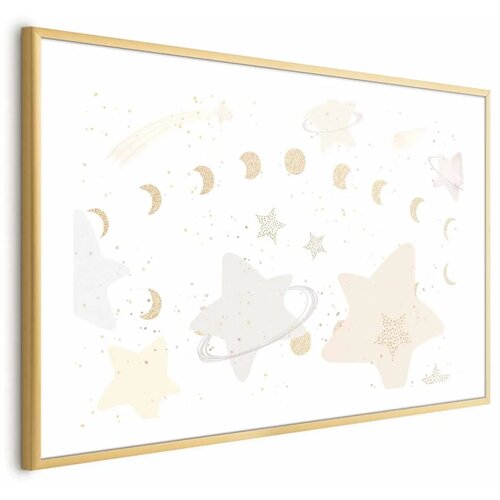  Plakat - Moon and Stars 42x29.7 Zlatni okvir s margom Cene