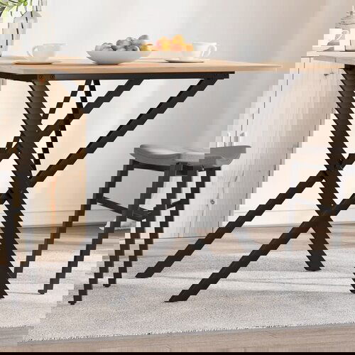 vidaXL Blagovaonski stol X-oblika 90x90x75 cm od borovine i željeza Cene