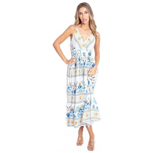 Isla Bonita By Sigris Dolge obleke Dolga Midi Obleka Modra Slike