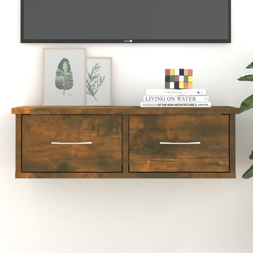 vidaXL Stenska TV omarica dimljeni hrast 60x26x18,5 cm konstruiran les Cene