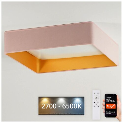  Brilagi-LED prigu&scaron;iva svetiljka VELVET SQUARE LED/36W/230V Wi-Fi Tuya+daljinski upravljač ružičasta Cene
