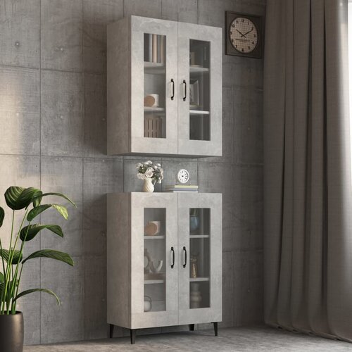 The Living Store Viseča stenska omarica betonsko siva 69,5x34x90 cm - Viseča Stenska Omarica, (21429552) Slike