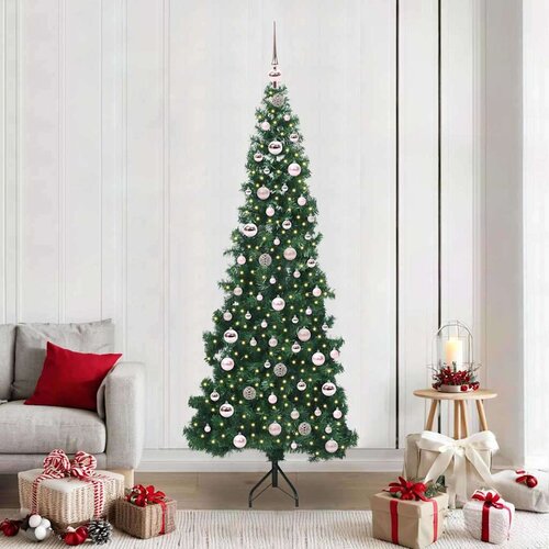 vidaXL Korner Umjetno Božićno Drvo Zelena 210 cm PVC i metal Cijene