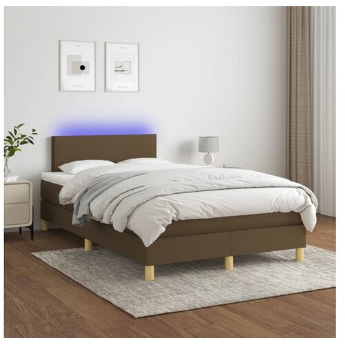  Box spring s madracem LED tamnosmeđi 120x200 cm tkanina Cene