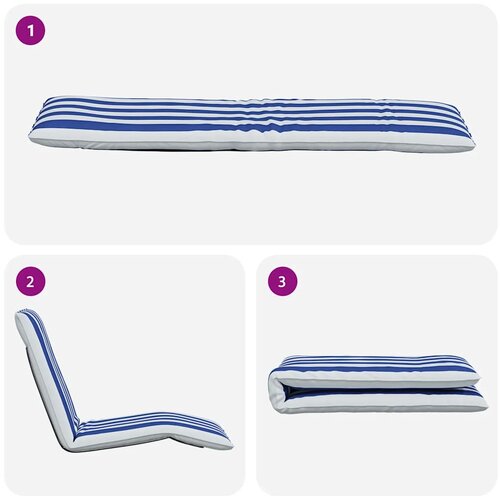  Sklopiva ležaljka za sunčanje plavo-bijela 175x54x8 5 cm Oxford tkanina - Plava i bijela 1 Slike