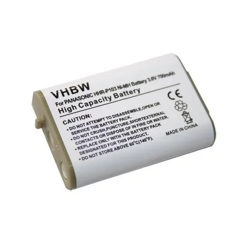 VHBW Baterija za Panasonic KX-TGA271A / KX-TGA271W / KX-TGA271B, 700 mAh