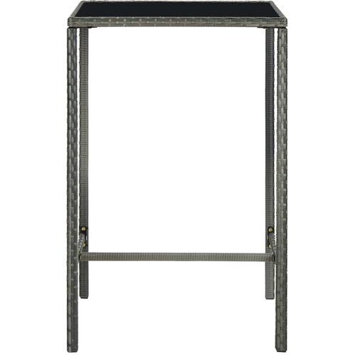  5-dijelni vrtni barski set od poliratana s jastucima sivi Siva 70 cm table length Slike