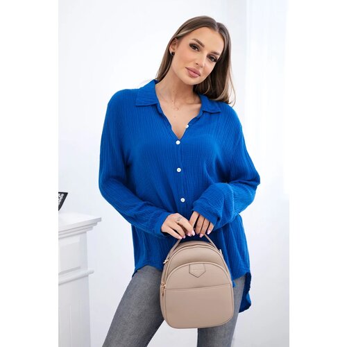 Kesi Włoski Cotton muslin shirt cornflower blue Cene