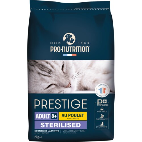 Pro nutrition prestige cat adult sterilized 8+ 2kg Slike