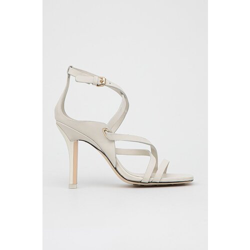 Tommy Hilfiger Usnjeni sandali Elevated Th High Heel bela barva Slike
