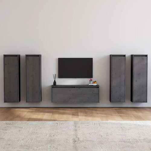 The Living Store TV omarica 5 kosov siva trdna borovina - TV Omarica, (21376308) Slike