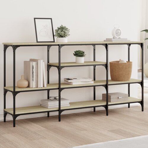  The Living Store Konzolna mizica sonoma hrast 160x29x80 cm inženirski les - Konzolna Mizica, (21442422) Slike