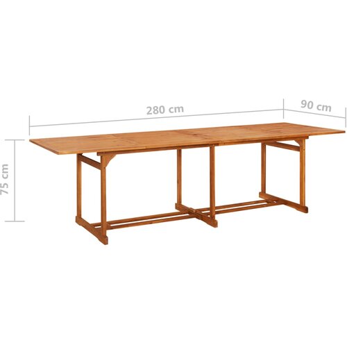  Vrtni blagovaonski stol 280 x 90 x 75 cm masivno bagremovo drvo Slike