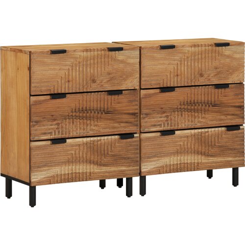 VidaXL ormarići 2 kom smeđi 60x33x75 cm masivno drvo bagrema Slike