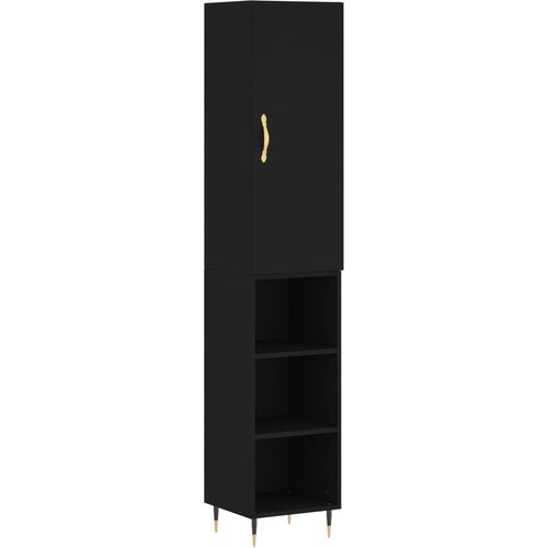 Maison Chic Visoka omara - Komoda - Predalnik črna 34,5x34x180 cm inženirski les, (21718740) Slike