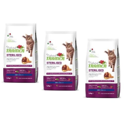 Natural trainer Cat Sterilised, pr&scaron;ut 3 x 1,5 kg Cene