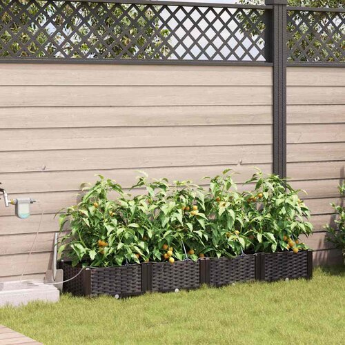  Vrtna saksija 4 pcs Smeđa 160 x 40 x 22 cm Plastika Cene