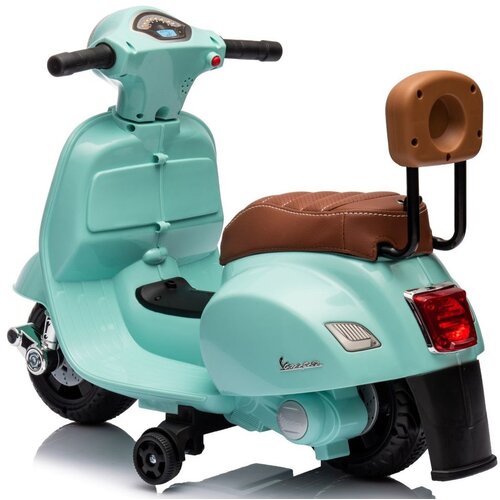  Skuter Vespa na akumulator sa sjedi&amp;scaron;tem od eko kože i naslonom - tirkizni Slike