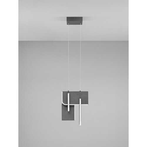 Nova Luce Svetlo siva kovinska LED zatemnitvena viseča svetilka Totem &amp;ndash; Slike