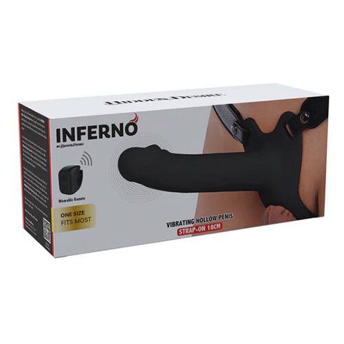 Inferno Votel vibracijski Strap-On 18 cm (R20861_bl) Cene