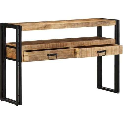  Stolići za kavu Crni 120x33x75 cm Masivno drvo manga i Metal Slike