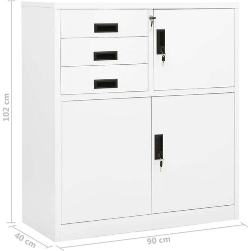 VidaXL uredski ormarić bijeli 90 x 40 x 102 cm čelični Slike