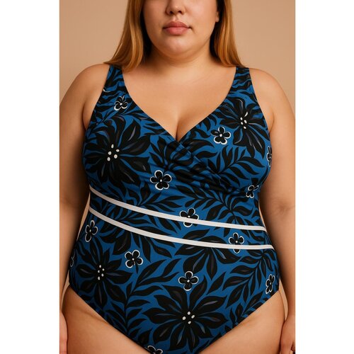 Fenzy Plus Size Enodelne Kopalke S Potiskom, Modre Slike