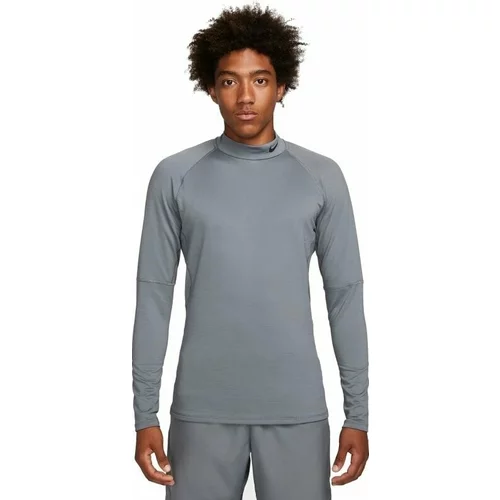 Nike Dri-Fit Warm Long-Sleeve Mens Mock Smoke Grey/Black S