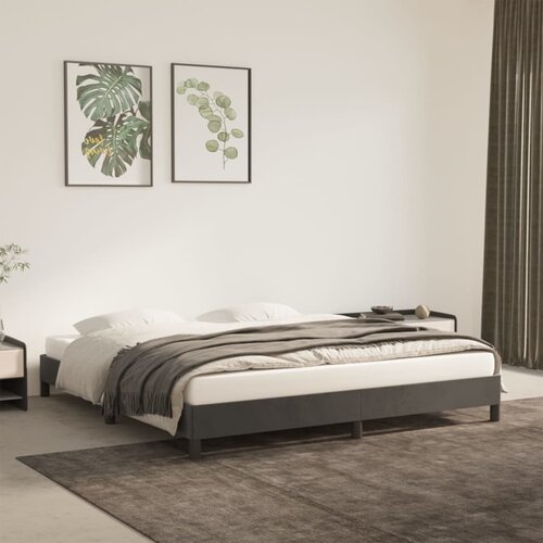 vidaXL Posteljni okvir temno siv 180x200 cm žamet Cene