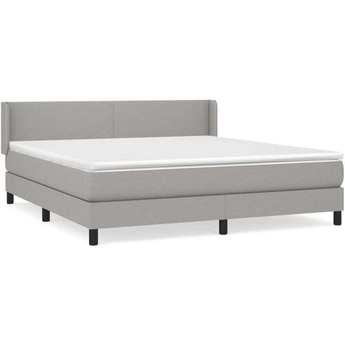  Box spring s madracem svjetlosiva 160x200 cm tkanina Slike