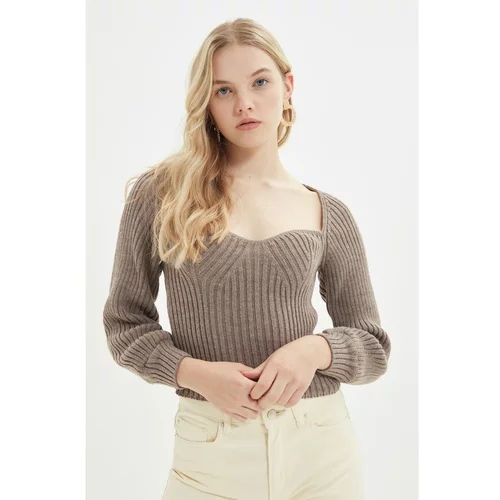 Trendyol Mink Collar Detailed Knitwear Sweater