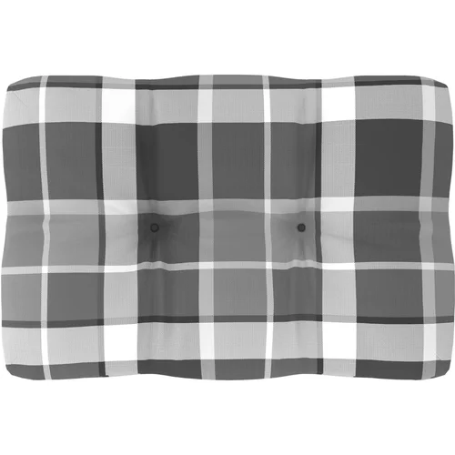 vidaXL jastuk za sofu od paleta sivi karirani 60 x 40 x 10 cm