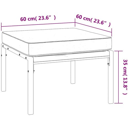 Vrtni taburei s jastucima boje pijeska 2 kom 60x60x35 cm čelik Slike