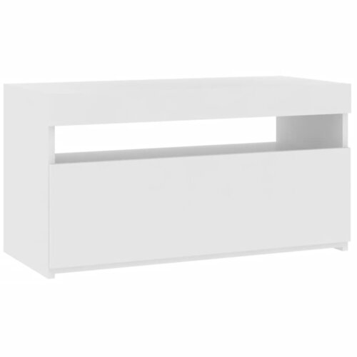 Maison Chic TV omarica - TV stojalo - Televizijska omarica z LED lučkami bela 75x35x40 cm, (21701509) Cene
