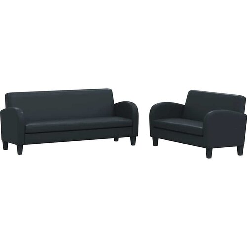  2-dijelni set sofa od umjetne kože crni Slike