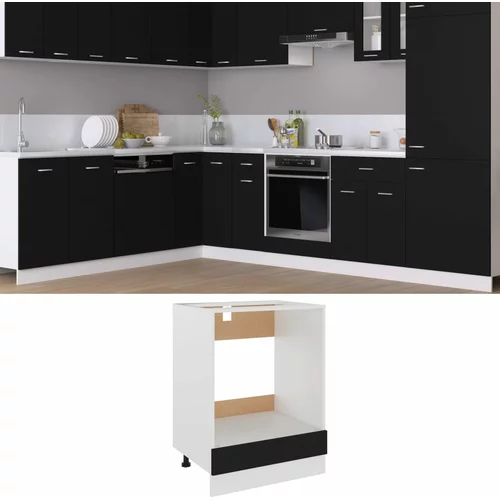 vidaXL Kuhinjska omarica črna 60x46x81,5 cm iverna plošča, (20622601)