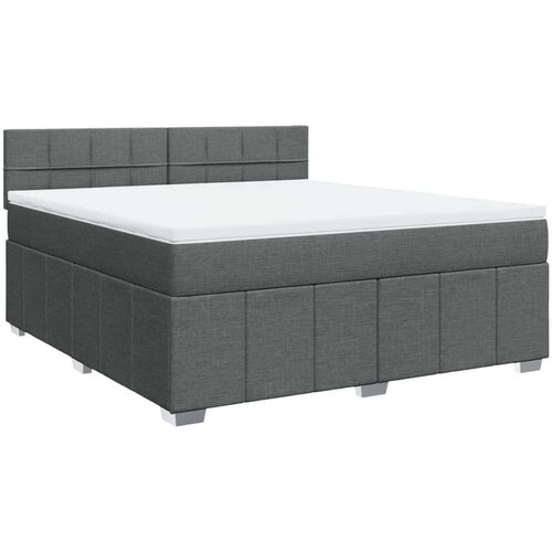 vidaXL Box spring postelja z vzmetnico temno siva 180x200 cm blago Cene