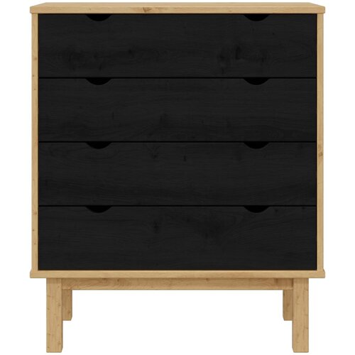  Komoda OTTA Crna 76,5 x 39,5 x 90 cm Masivna borovina Slike