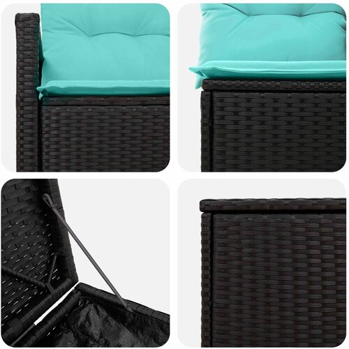  Set sofe 7 kom. Crna i Plava 120 x 62 x 69 cm Slike