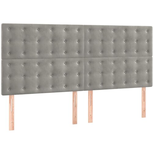 Maison Chic Posteljno vzglavje - Vzglavna omarica 4 kosa svetlo siv 100x5x78/88 cm žamet, (22077222) Cene