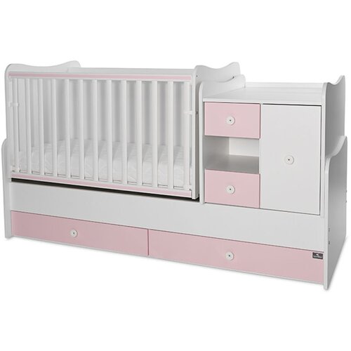 Lorelli MiniMAX Modularni krevetić 4in1 s Mehanizmom Ljuljanja White/Orchid Pink 190x72 cm Cijene
