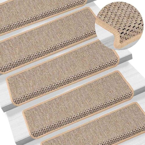 vidaXL Samolepilne preproge za stopnice sisal 15 kosov 65x25 cm bež Cene