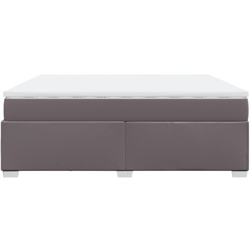  Krevet s oprugama i madracem sivi 200x200 cm od umjetne kože Slike